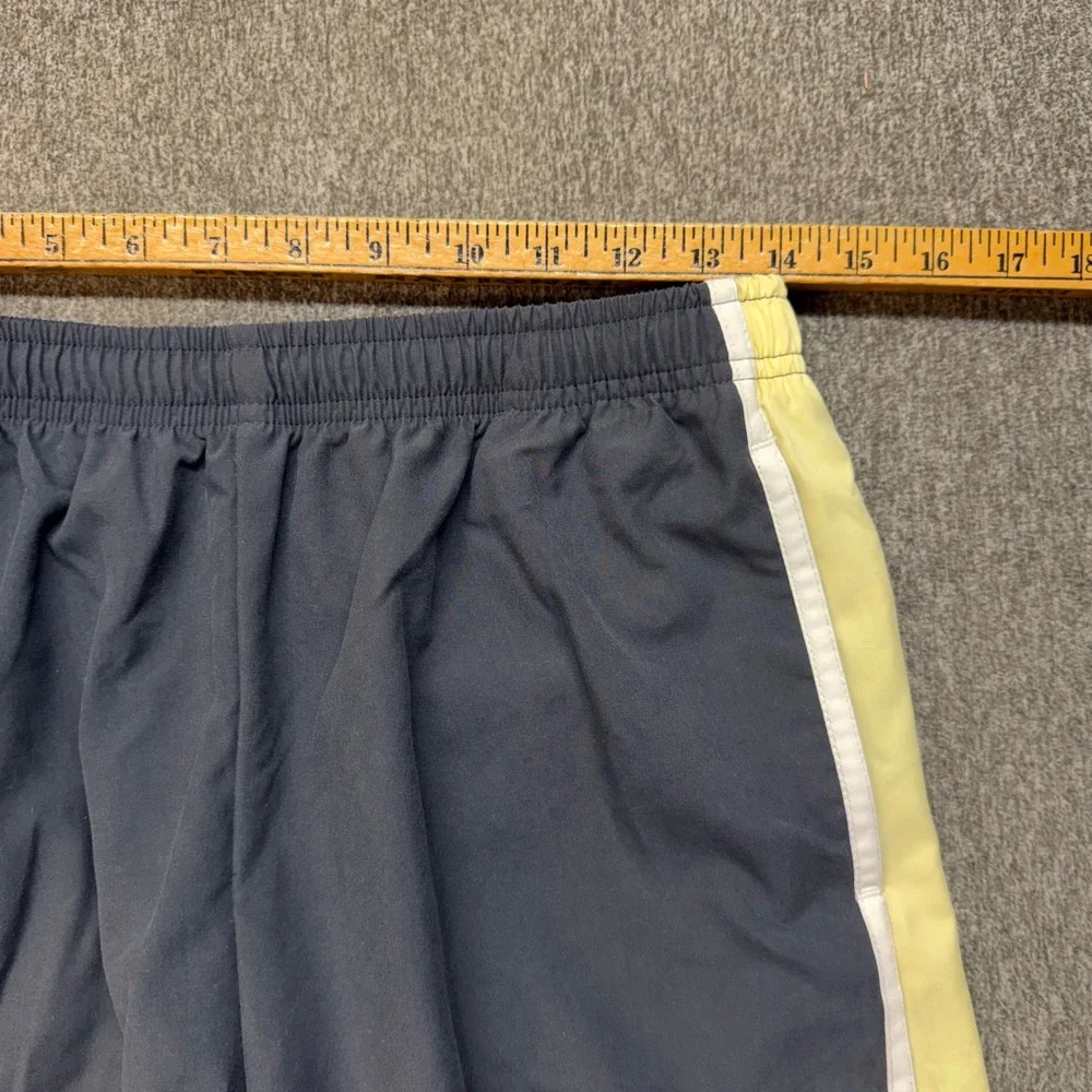 Nike Mens Track Pants Gray Yellow White Side Stripe Athletic Warm Up Medium